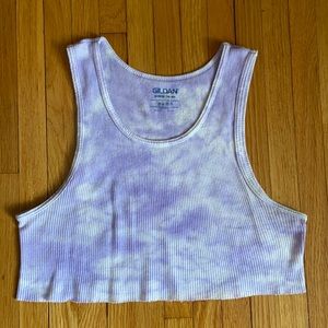 Purple tie-dye tank